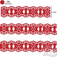 Passa Fita Marilda Mod. 34 Crochê 10 Metros - Cores 309 - vermelho