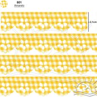 Bordado Marilda Mod. 01 Mini Lasynha 10 Metros - Xadrez 801 - amarelo