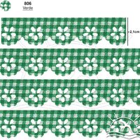 Bordado Marilda Mod. 01 Mini Lasynha 10 Metros - Xadrez 806 - verde