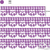 Bordado Marilda Mod. 01 Mini Lasynha 10 Metros - Xadrez 808 - lilás