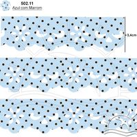 Bordado Marilda Mod. 03 Lasy 10 Metros - Bolinhas 502.11 - azul c/ marrom