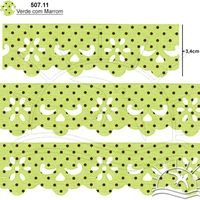 Bordado Marilda Mod. 03 Lasy 10 Metros - Bolinhas 507.11 - verde c/ marrom