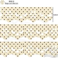 Bordado Marilda Mod. 03 Lasy 10 Metros - Bolinhas 515.11 - bege c/ marrom