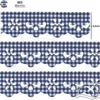 Bordado Marilda Mod. 03 Lasy 10 Metros - Xadrez 803 - marinho