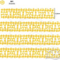 Passa Fita Marilda Mod. 02 Margarida 10 Metros - Estampado Xadrez 801 - amarelo
