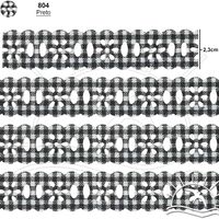Passa Fita Marilda Mod. 02 Margarida 10 Metros - Estampado Xadrez 804 - preto