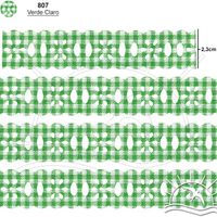 Passa Fita Marilda Mod. 02 Margarida 10 Metros - Estampado Xadrez 807 - verde claro