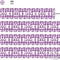 Passa Fita Marilda Mod. 02 Margarida 10 Metros - Estampado Xadrez 808 - lilás