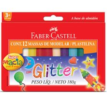 Massa de Modelar com Glitter Faber-Castell - 12 Cores