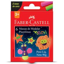 Massa de Modelar Neon Faber-Castell - 6 Cores