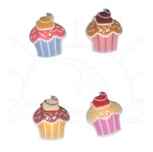 Botão Cupcake Creme II - 4 unid