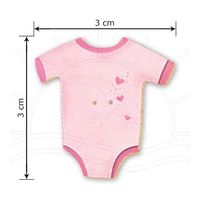 Botão em MDF e Tecido Animais - BMT Bmt 004 - roupa rosa