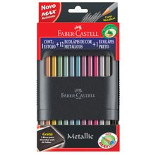 Lápis de Cor Flipbox Metálico Faber-Castell - 12 Cores + 1 Lápis