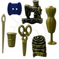 Kit Botões e Apliques de Costura - 7 unidades Dourado