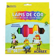 Lápis de Cor Acrilex - 24 cores