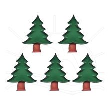 Botão Pinheirinho de Natal - 5 unidades