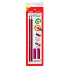 Kit Faber-Castell Ecolápis Grip Cereja + 2 Ponteiras Borracha
