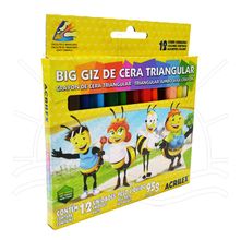 Big Giz de Cera Triangular Acrilex - 12 cores