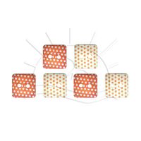 Botão Poá Quadrado Tam 16 - 6 unid Branco/laranja