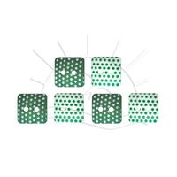 Botão Poá Quadrado Tam 16 - 6 unid Branco/verde