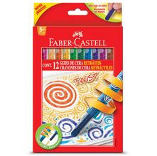 Giz de Cera Retrátil Faber-Castell - 12 Cores