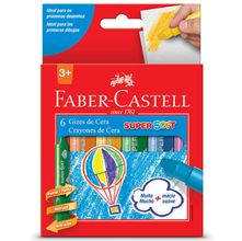 Giz de Cera Super Soft Retrátil Jumbo Faber-Castell - 6 Cores
