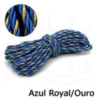 Cordão de São Francisco Mescla Metalizado 6 mm - 10 metros Azul royal/ouro
