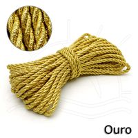 Cordão de São Francisco Metalizado 6 mm - 10 metros Ouro