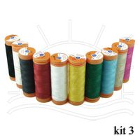 Linha para Costura Laranja - Pacote com 10 Tubos Kit 3
