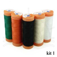 Linha para Costura Laranja - Pacote com 5 Tubos Kit 1