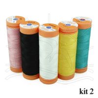 Linha para Costura Laranja - Pacote com 5 Tubos Kit 2