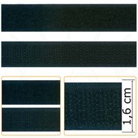 Fecho de Contato FC002 1,6 cm - 25 metros 016 - preto