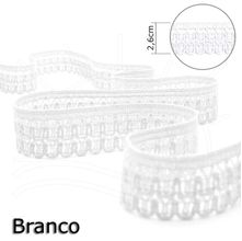 Renda Picot Milenium Dupla Branca 2,6cm - 30m