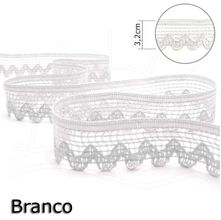 Renda Zig Zag Branca 3,2cm - 10m