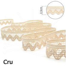 Renda Zig Zag Estreita Cru 2,5cm - 30m