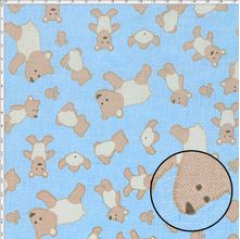 Flanela Estampada para Patchwork - Urso Azul 20703 (0,50x1,40)