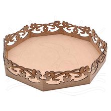 MDF Bandeja - Oitavada Vazada Floral 34x34x6,5