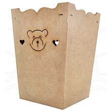 MDF Lixeira - Vazada Urso 20x26x20