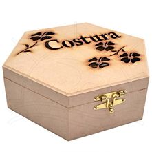 MDF Caixa - Costura Sextavada para 12 Carreteis 24x24x8