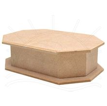 MDF Caixa - Oitavada com 4 Divisória + Dobradiça e Tampa Turca 21x15x6