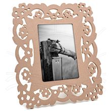 MDF Porta Retrato - Vazado Floral 10x15 - 25x21x1
