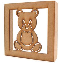 MDF Quadro - Vazado Urso 20x2x20