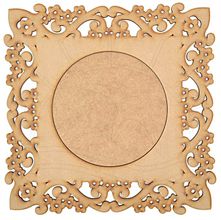 MDF Sousplat - Quadrado Vazado Floral 36x36x1