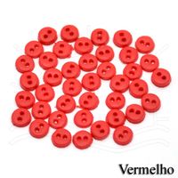 Botões Feito a Mão Veceli - Redondo Mini Vermelho