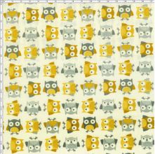 Tecido Estampado para Patchwork - Corujas Mix Espacial (0,50x1,40)