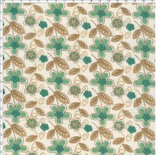 Tecido Estampado para Patchwork - Floral Verde Fundo Claro (0,50x1,40)