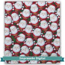 Tecido Estampado para Patchwork - Multidao de Papai Noel DN009 (0,50x1,40)