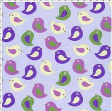 Tecido Estampado para Patchwork - Pássaros Lilás (0,50x1,40)