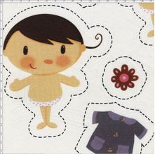 Tecido Estampado para Patchwork - Painel Bonecas Cor 01 (0,50X1,40)
