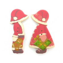 Botao Natal Casal Sunbonnet 2039 - 2 unid